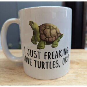 Turtle Mug‎ CVS I just freaking love turtles Ok? 4 inch coffee mug dual side